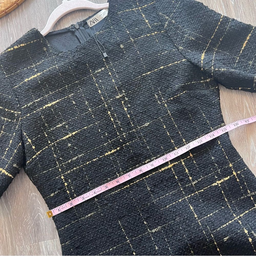 Zara black tweed sheath dress womens size M - Picture 5 of 8